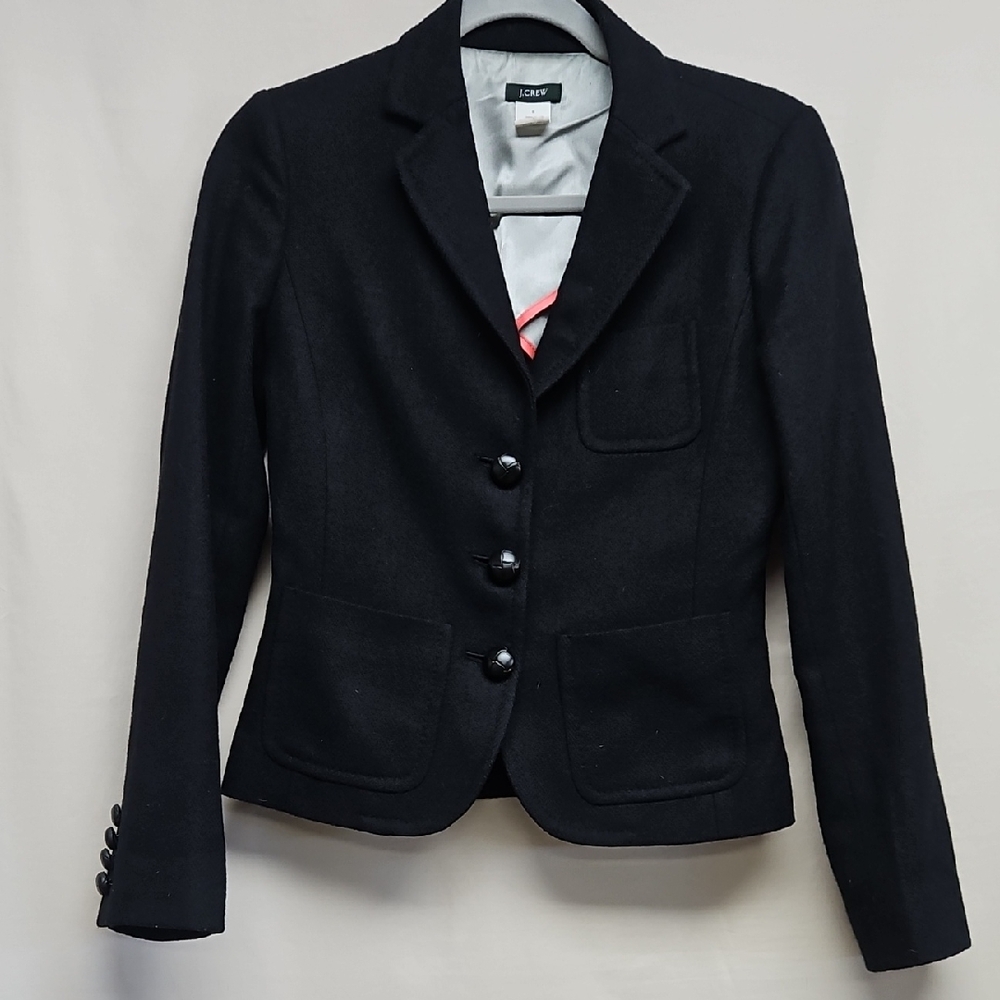 J. Crew Robert Noble 100% Scottish Wool Blazer - Black - Size 8